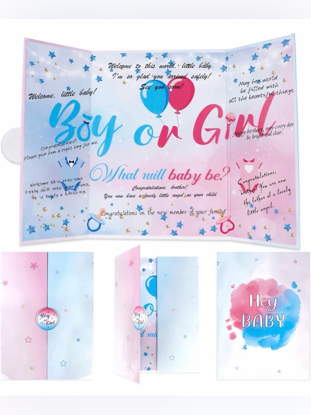 💜Tri-fold Design magnetic closure guestbook W/3 sections 4 signing 16.9" × 11.6"